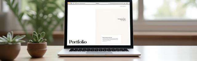 Designportfolio-Layout mit Wüstenpflanzen